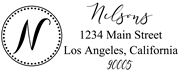 Solid Line and Dot Border Letter N Monogram Stamp Sample